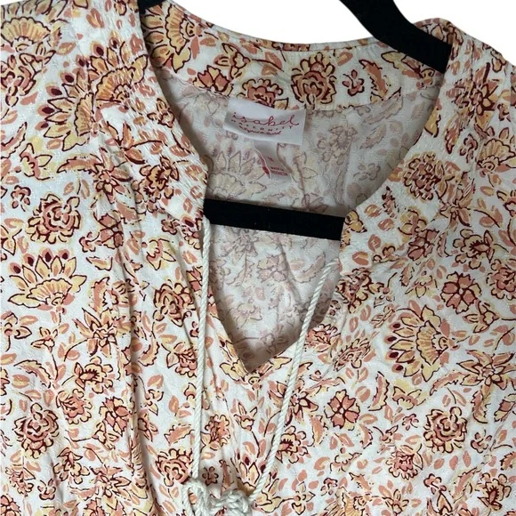 Isabel Maternity Floral Blouse in Cream and Brown - Picture 3 of 5